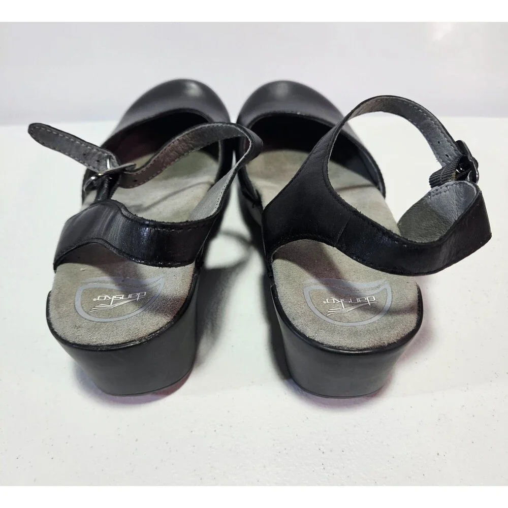 Dansko Sam Mary Jane Closed Toe Sandals Black Leather EU41 US 10.5-11 - Picture 5 of 7